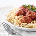 Spaghetti and meatballs Royalty Free Stock Photo