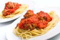 Spaghetti with meatballs Royalty Free Stock Photo