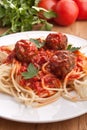 Spaghetti with meatballs Royalty Free Stock Photo