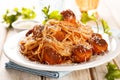 Spaghetti with meatballs Royalty Free Stock Photo