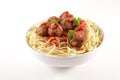 Spaghetti with meatballs and tomato sauce