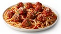 Spaghetti and meatballs with tomato sauce Royalty Free Stock Photo