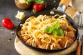 Spaghetti with Meatballs with Tomato Sauce and Parmesan Cheese Royalty Free Stock Photo