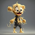 spaghetti monster funny cartoon character , generative ai