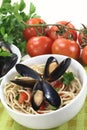Spaghetti with mussels Royalty Free Stock Photo