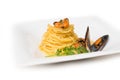 Spaghetti with mussels and bottarga
