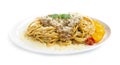 Spaghetti Parmesan cheese  stir fried with canola oil Royalty Free Stock Photo