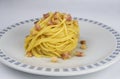Spaghetti pasta alla carbonara, a popular dish to make at home