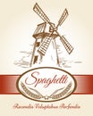 Spaghetti pasta bakery label