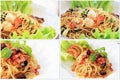 Spaghetti pasta Food in white Royalty Free Stock Photo