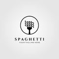 Spaghetti pasta logo vector minimalist illustration design