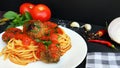 Spaghetti pasta with meatballs and tomato sauce Royalty Free Stock Photo