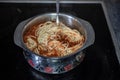 Spaghetti pasta in a pot Royalty Free Stock Photo