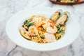 Spaghetti and pasta seafood Royalty Free Stock Photo