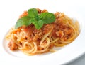 Spaghetti pasta with tomato beef sauce Royalty Free Stock Photo