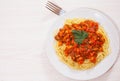 Spaghetti pasta with tomato beef sauce Royalty Free Stock Photo