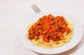 Spaghetti pasta with tomato beef sauce Royalty Free Stock Photo