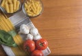 Spaghetti pasta with tomatoes, basil and garlic Royalty Free Stock Photo