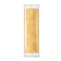 Spaghetti pasta transparent package.