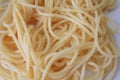 Spaghetti pasta on white plate