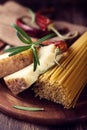 Spaghetti, Pecorino Cheese and Spices Royalty Free Stock Photo