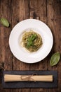 Spaghetti Pesto alla Genovese Royalty Free Stock Photo