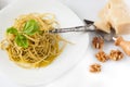 Spaghetti With Pesto Royalty Free Stock Photo