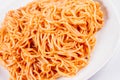 Spaghetti with pesto rosso Royalty Free Stock Photo