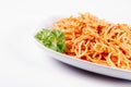 Spaghetti with pesto rosso Royalty Free Stock Photo