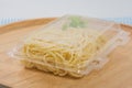 Spaghetti in plastic box