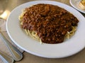 Spaghetti Plate with 2 Pieces Garlic Bread