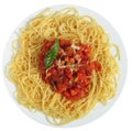 Spaghetti Pomodoro from above Royalty Free Stock Photo