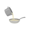 Spaghetti poured into a sieve. Vector illustration on white background.