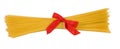 Spaghetti with red bow,isolated