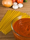 Spaghetti Sauce & Ingredients Royalty Free Stock Photo