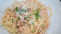 Spaghetti sauce tarako made from cod fish