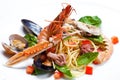 Spaghetti seafood isolated Royalty Free Stock Photo