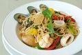 Spaghetti Seafood Khi Mao Royalty Free Stock Photo
