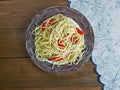 Spaghetti with Spanish flavours Royalty Free Stock Photo