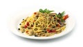 Spaghetti Spicy with Baby Clams Thai Food Style Royalty Free Stock Photo