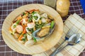 Spaghetti with Spicy Mixed Seafood Royalty Free Stock Photo