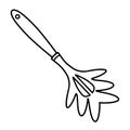 Spaghetti spoon vector icon. Hand drawn kitchen pasta making tool. Simple culinary element, monochrome doodle. Food sketch Royalty Free Stock Photo