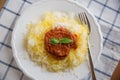 Spaghetti Squash with pesto and cheese Royalty Free Stock Photo
