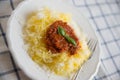 Spaghetti Squash with pesto and cheese Royalty Free Stock Photo