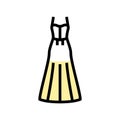 spaghetti strap bride dress color icon vector illustration