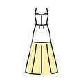 spaghetti strap bride dress color icon vector illustration