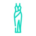 spaghetti strap bride dress color icon vector illustration