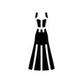 spaghetti strap bride dress glyph icon vector illustration