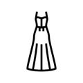 spaghetti strap bride dress line icon vector illustration