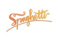 Spaghetti Text, hand lettering typography.